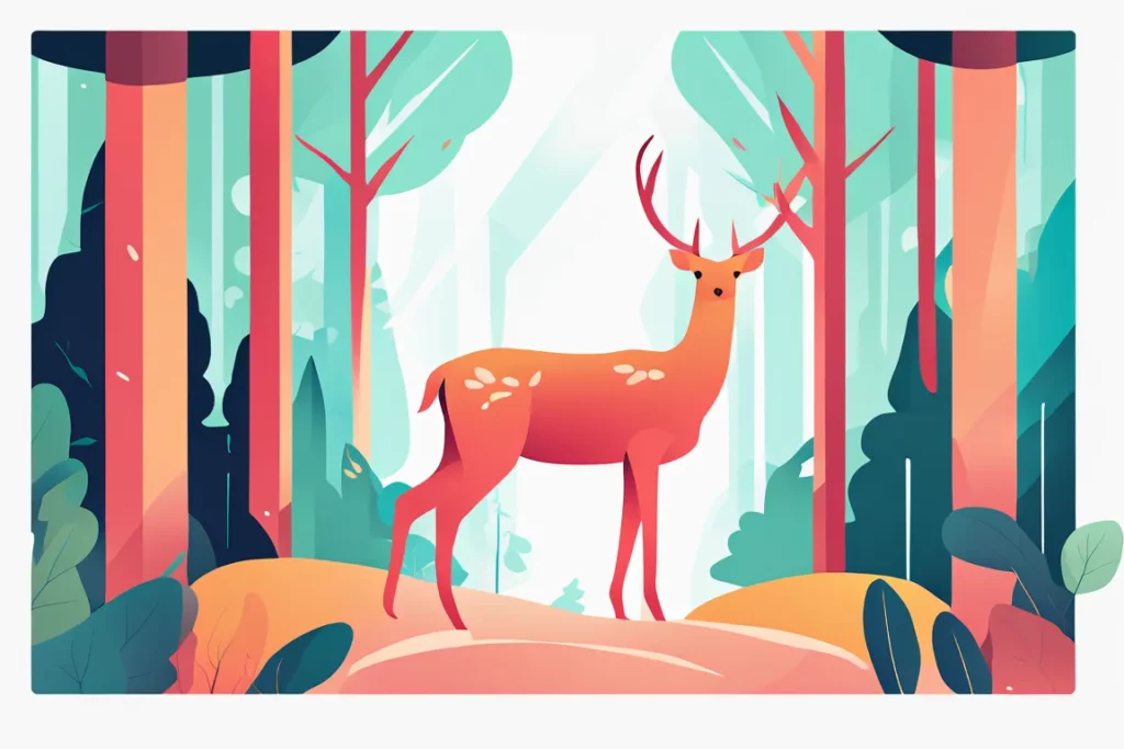 Un cervo in mezzo ad un bosco.