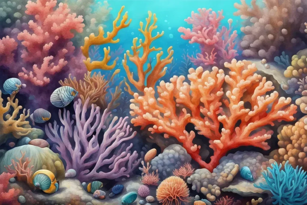 Tanti coralli tropicali.