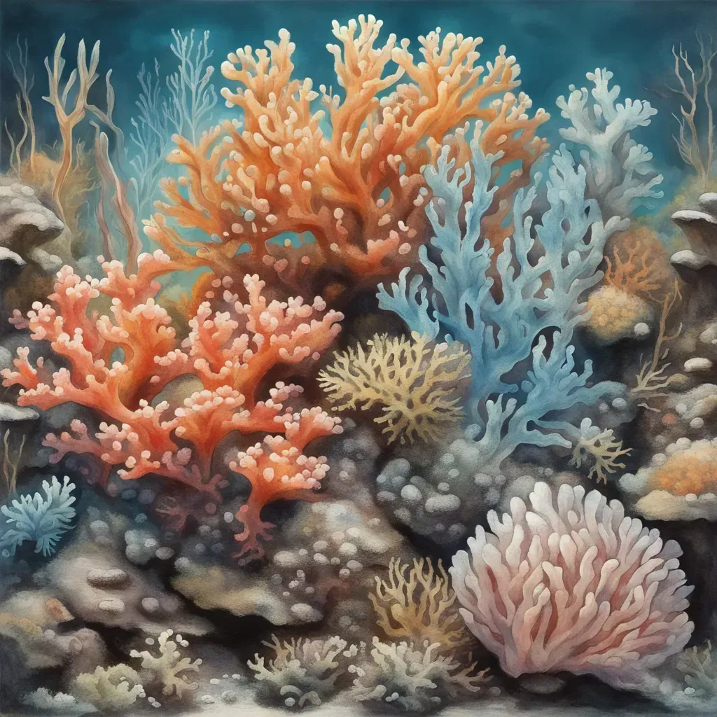 Un insieme di coralli molto colorati